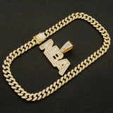 Square Diamond Patchwork Letter Pendant Necklace – Jewelry Gift Ideas — 1