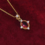 18K Gold Rouge Ruby Necklace Women's Vintage – Jewelry Gift Ideas — 2