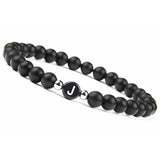 6MM Natural Frosted Agate Letter Bracelet – Jewelry Gift Ideas — 12