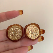 Vintage Acrylic Irregular Geometric Statue Earrings – Practical Gifts — 3