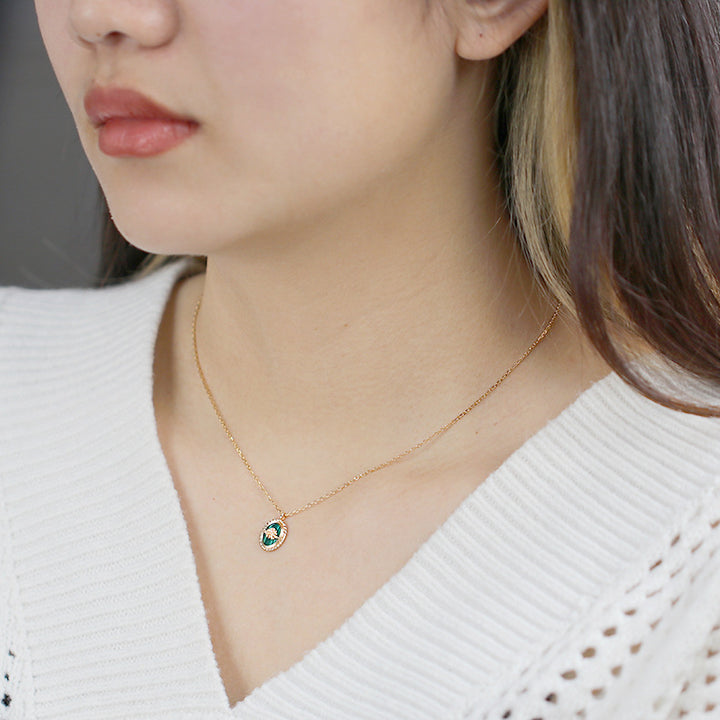 Gold Plated Natural Malachite Necklace – Jewelry Gift Ideas — 1