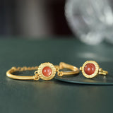 Natural South Red Agate Double Happiness Round – Jewelry Gift Ideas — 2