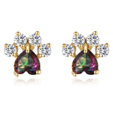 Fashion Cat Footprints Crystal Earrings For Women – Stylish Gifts — 11