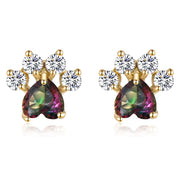 Fashion Cat Footprints Crystal Earrings For Women – Stylish Gifts — 11