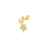 Women's Star Moon Love Puncture Thread Earrings – Gifts for Her — 3