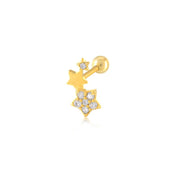 Women's Star Moon Love Puncture Thread Earrings – Gifts for Her — 3