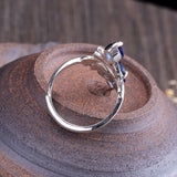 Electroplating Inlaid Blue Zircon Ring European – Stylish Gifts — 8