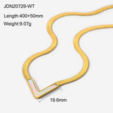 Stainless Steel Flat Snake Chain V Shape Necklace – Jewelry Gift Ideas — 10