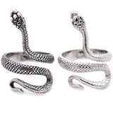 Vintage Men's Long Snake Stainless Steel Ring – Gifts for Him — 3