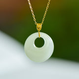 Hetian Jade Princess Buckle Pendant 18K Gold – Jewelry Gift Ideas — 3