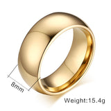 Glossy Plain Circle Tungsten Steel Couple Rings – Gifts for Her — 6