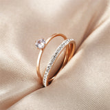 Ladies Fashion Rose Gold Double Band Titanium Steel – Stylish Gifts — 3