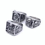 Retro Death Gothic Style Rose Skull Men's Titanium – Stylish Gifts — 14