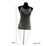Rhinestone Shiny Sling Maxi Skirt Bra Panties – Stylish Gifts — 11