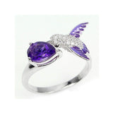 Purple Droplet Diamond Ring Bird Adjustable Trendy – Gifts for Her — 3