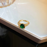 Diamond Zircon Emerald Flower Earrings Vintage – Jewelry Gift Ideas — 2