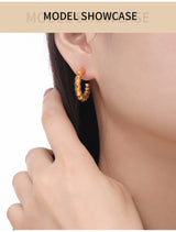 C-shaped Titanium Steel 18k Gold Plated Earrings – Thoughtful Gifts — 12