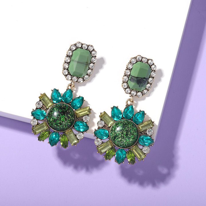Floral Round Fancy Colored Diamond Earrings Set – Stylish Gifts — 1
