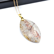 Natural Mexican Agate Pendant Leaf Shaped Love – Jewelry Gift Ideas — 11