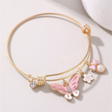 Oil Dripping Butterfly Small Flower Bracelet – Jewelry Gift Ideas — 3