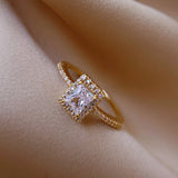 Small Square Ring Square Ring Opening Adjustable – Jewelry Gift Ideas — 7