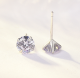Simple Birthstone Four-Claw Zircon Earrings – Holiday Gift Ideas — 4