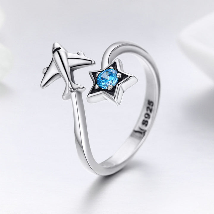 Korean Style Sterling Silver Airplane Ring – Stylish Gifts — 1