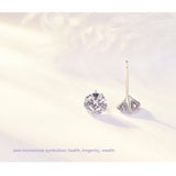 Silver S925 Sterling Silver Classic Four-claw Stud – Birthday Gifts — 13