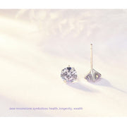 Silver S925 Sterling Silver Classic Four-claw Stud – Birthday Gifts — 13