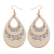 Wood Hollow Waterdrop Earring Jewelry – Jewelry Gift Ideas — 3