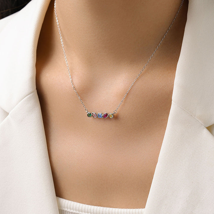 S925 Silver Rainbow Zircon Geometric Design – Jewelry Gift Ideas — 1