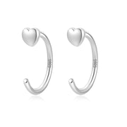 Fashion Silver Love C-shaped Earrings Women – Stylish Gifts — 6