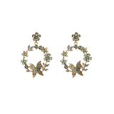 Exaggerated Alloy Diamond Garland Butterfly Earrings – Birthday Gifts — 4