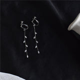 S925 Silver Needle Leaf Zircon Earrings Temperament – Gift Ideas — 5