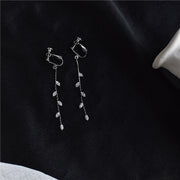 S925 Silver Needle Leaf Zircon Earrings Temperament – Gift Ideas — 5