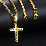 Hip Hop Cross Copper Inlaid 4mm Zircon Gold – Jewelry Gift Ideas — 4