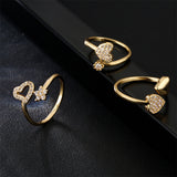 INS Simple Love Shape Golden Ring – Gifts for Couples — 3