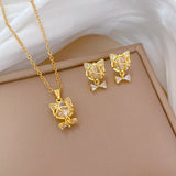 Necklace Light Luxury Full Diamond Bow Cat – Jewelry Gift Ideas — 1