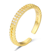 Versatile Simple Sterling Silver Double Row Diamond – Stylish Gifts — 3