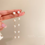 925 Silver Stud Freshwater Pearl Tassel Earrings – Everyday Gifts — 3
