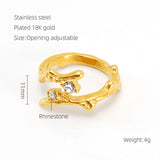 Retro Titanium Steel Moonstone Ring Hip Hop Irregular – Useful Gifts — 3