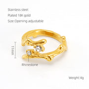 Retro Titanium Steel Moonstone Ring Hip Hop Irregular – Useful Gifts — 3