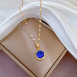Women's Full Diamond Round Micro Pendant Necklace – Jewelry Gift Ideas — 4