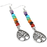 Tree Of Life Pattern Alloy Earrings Natural Crystal – Surprise Gifts — 4