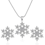3pcs Snowflake Necklace Set With Rhinestones – Jewelry Gift Ideas — 7