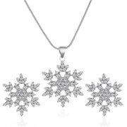 3pcs Snowflake Necklace Set With Rhinestones – Jewelry Gift Ideas — 7
