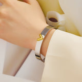 V-shaped Wide Couple Bracelet Female Gold Buckle – Jewelry Gift Ideas — 7