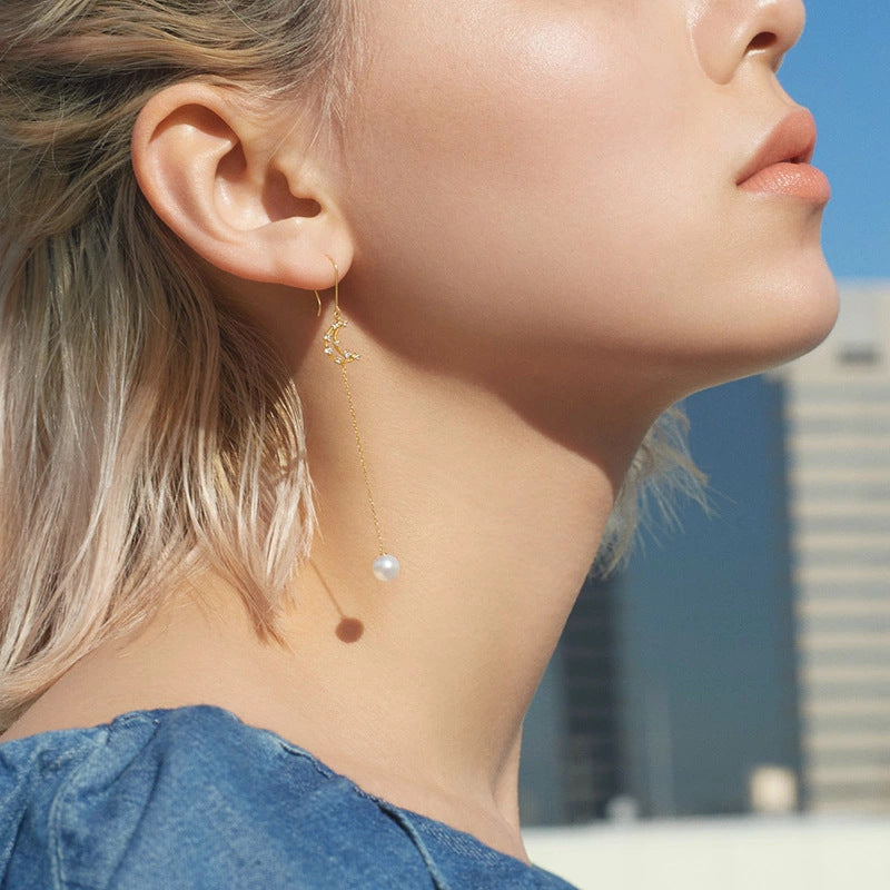 Women's Natural Pearl Tassel Earrings – Gifts for Her — 1