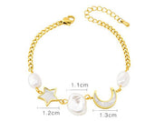 Fashion Irregular White Shell Star Moon Titanium Steel – Stylish Gifts — 2