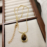 Retro Cymophanite Oval Earrings – Small Gift Ideas — 2
